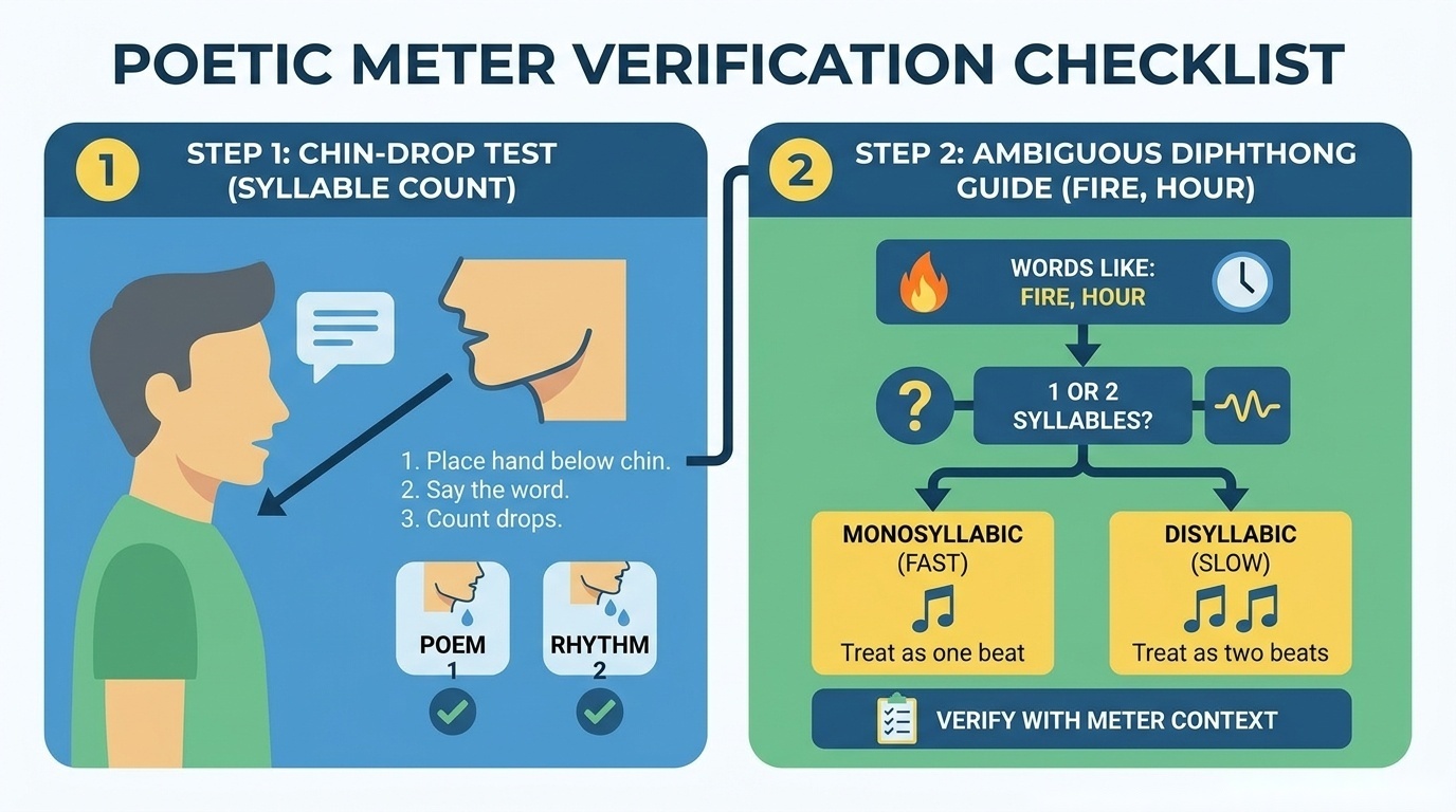 Haiku poetic meter verification checklist